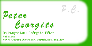 peter csorgits business card