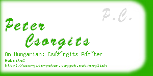 peter csorgits business card